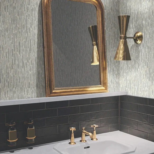 York Designer Series Metallic Cascade Cream & Silver Wallpaper - SKU MD7151
