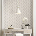 York Designer Series Metallic Cream Scallop Wallpaper - SKU NT6104