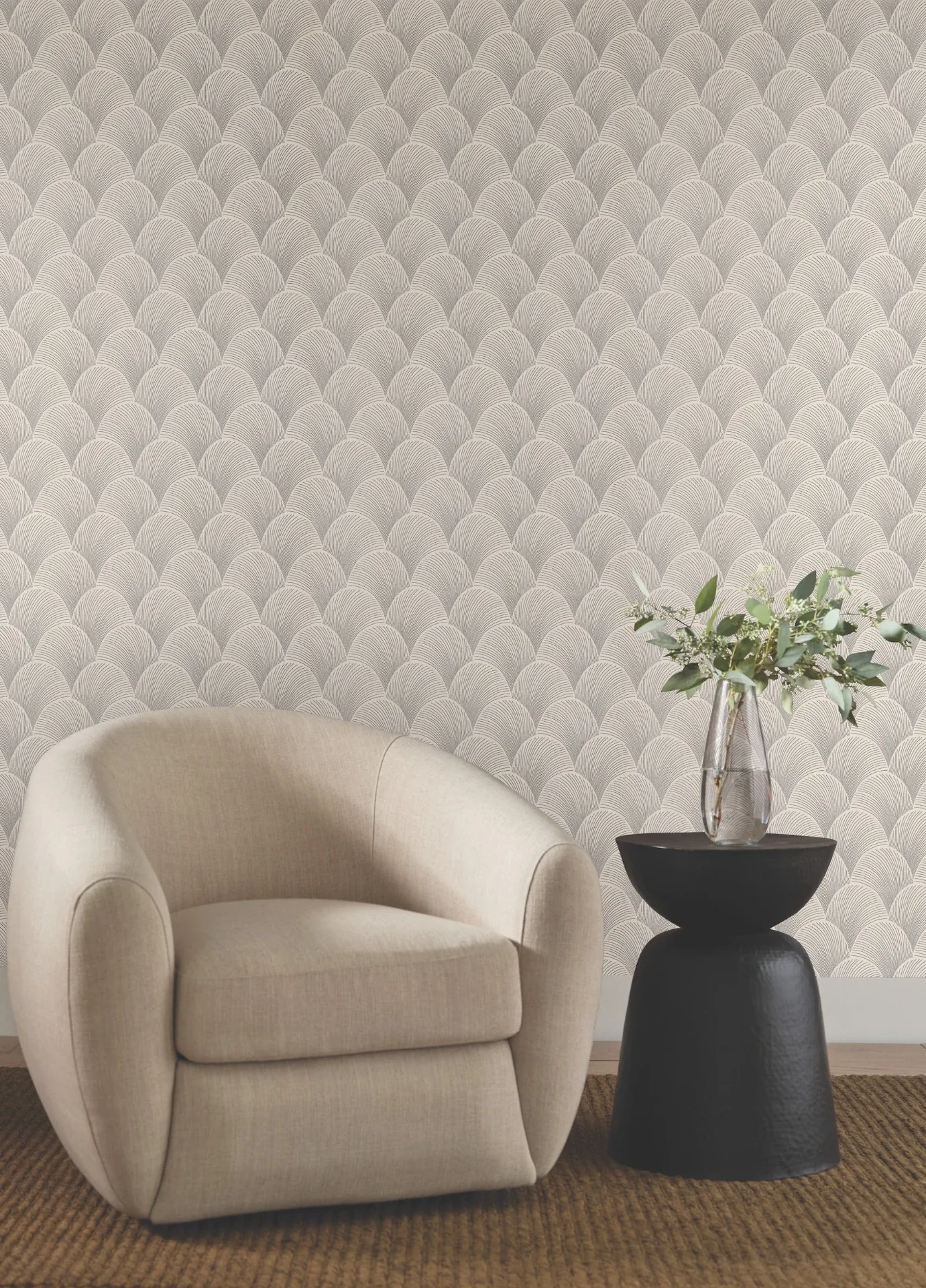 York Designer Series Metallic Cream Scallop Wallpaper - SKU NT6104