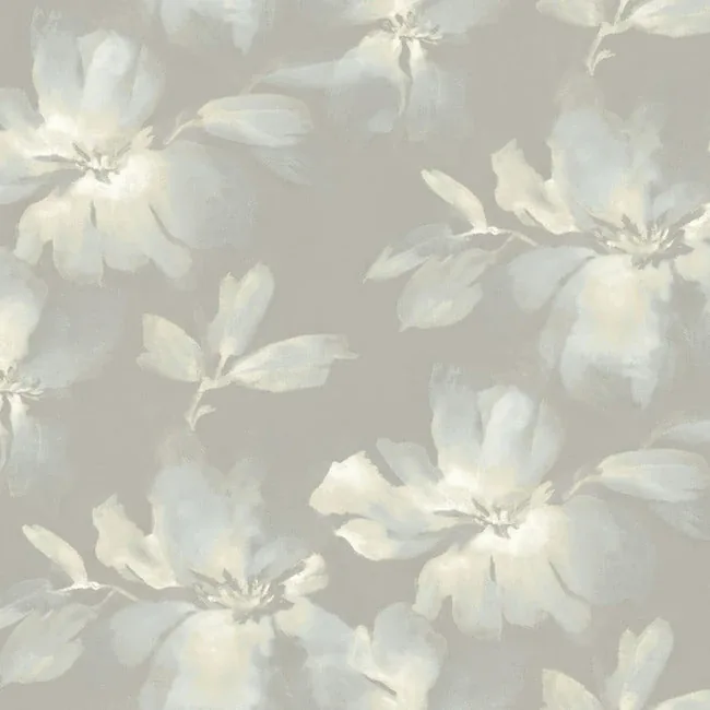 PSW1415RL | Midnight Blooms Light Blue & Grey Peel & Stick Wallpaper