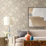 York Designer Series Midnight Blooms Neutral Peel & Stick Wallpaper - SKU PSW1414RL