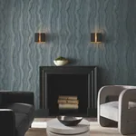 York Designer Series Mineral Shimmer Denim & Gold Wallpaper - SKU DF3321