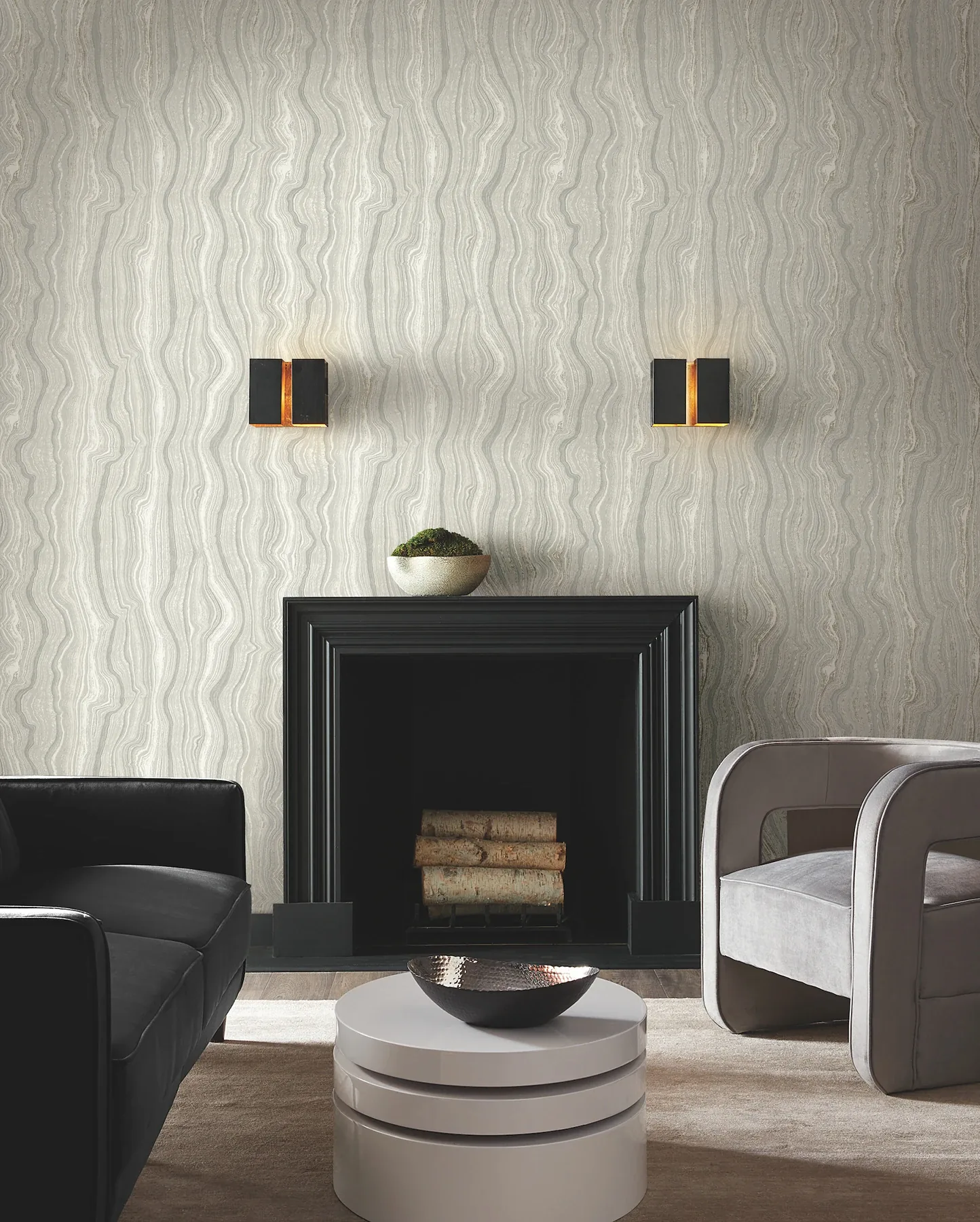 York Designer Series Mineral Shimmer Gray & Pearl Wallpaper - SKU DF3323