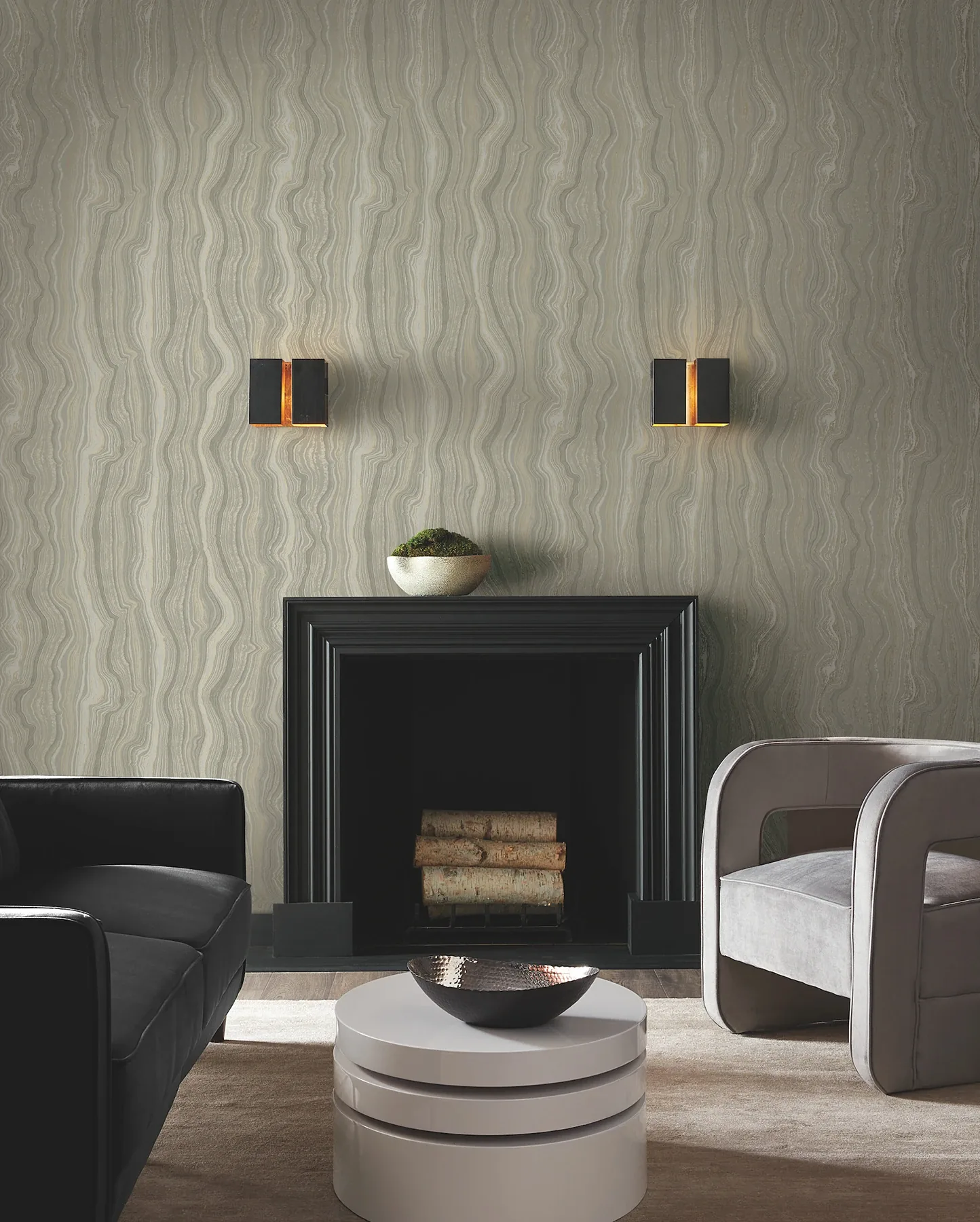York Designer Series Mineral Shimmer Taupe & Pearl Wallpaper - SKU DF3325