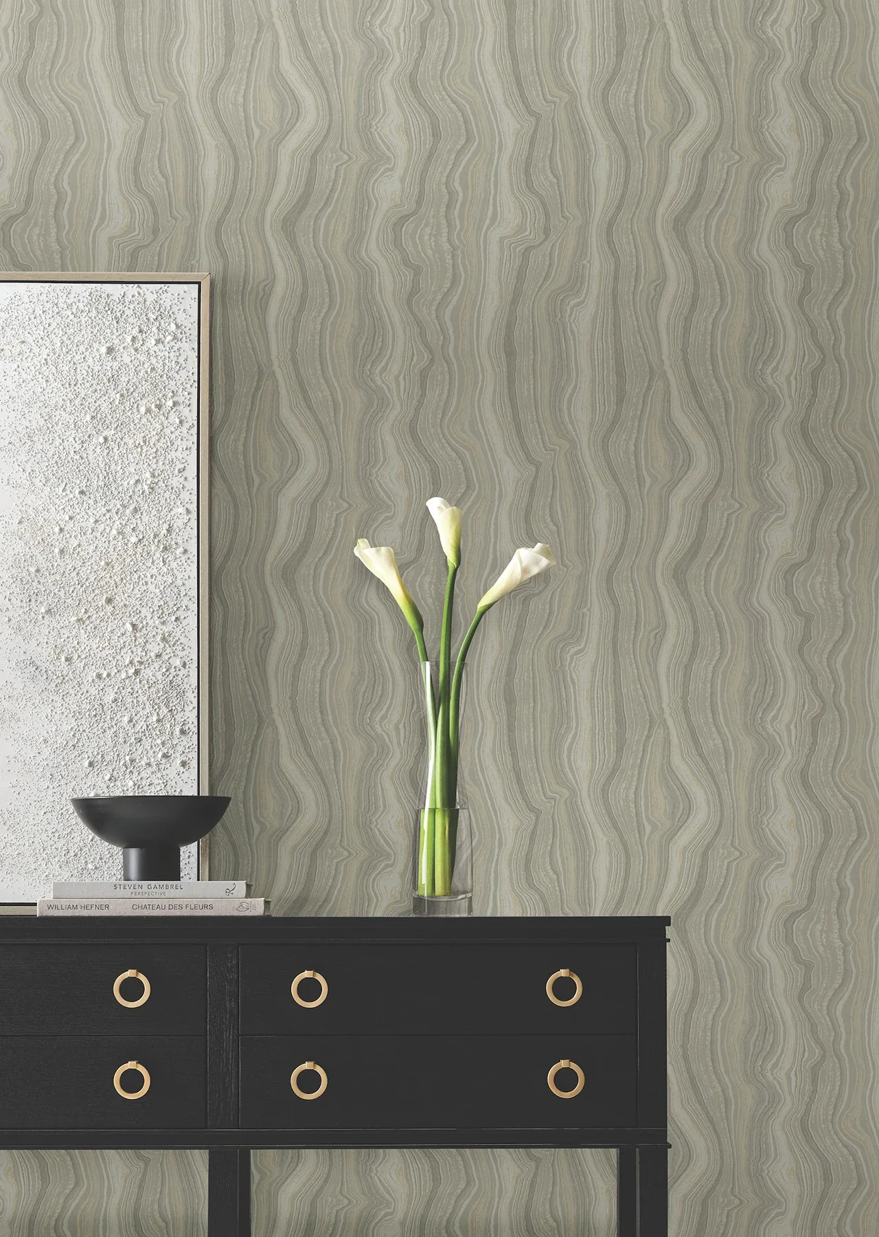 York Designer Series Mineral Shimmer Taupe & Pearl Wallpaper - SKU DF3325