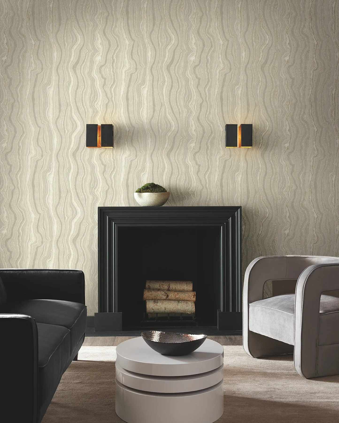 York Designer Series Mineral Shimmer Warm Neutral & Pearl Wallpaper | Wallpaper Twins York Designer Series Mineral Shimmer Warm Neutral & Pearl Wallpaper - SKU DF3324
