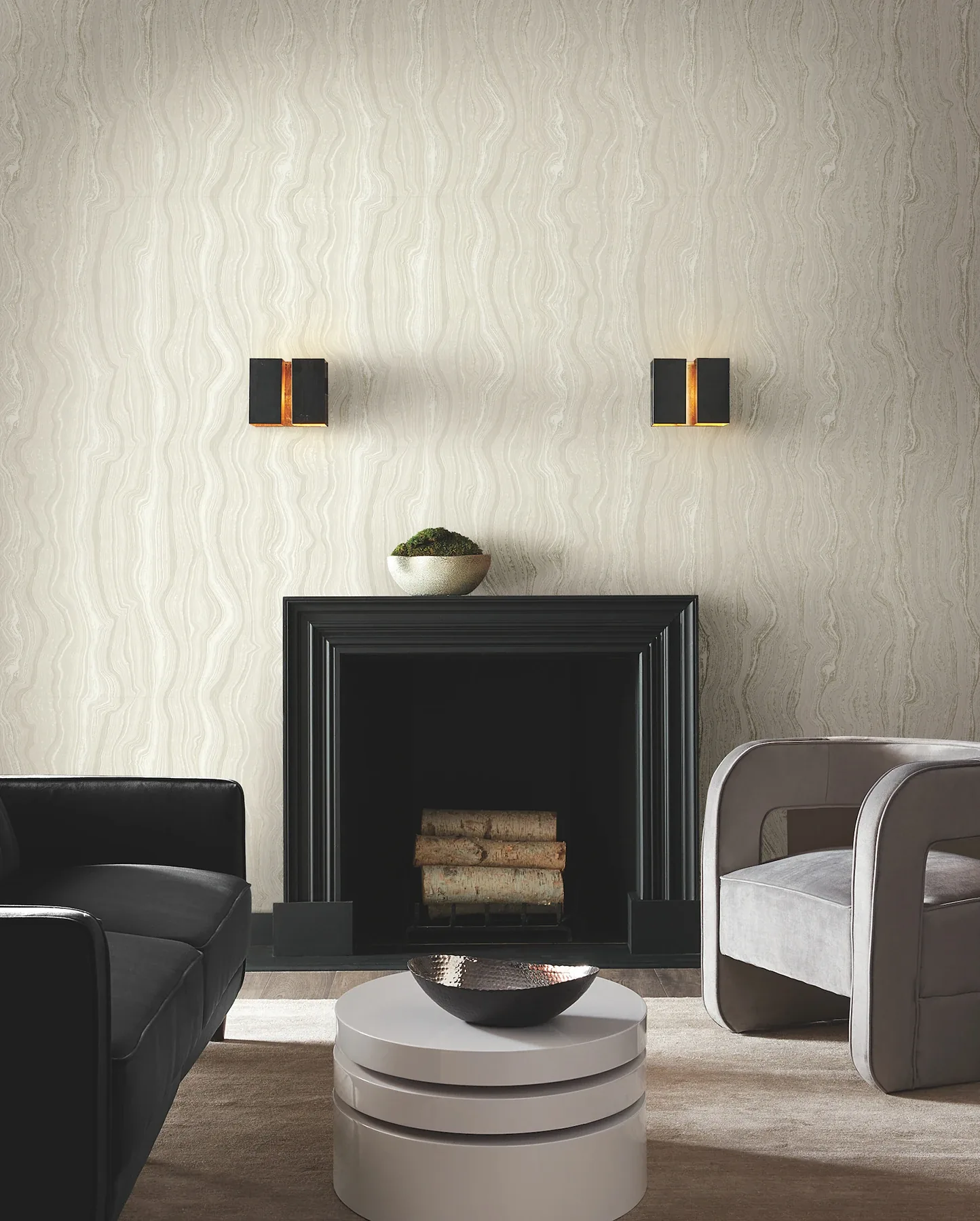 York Designer Series Mineral Shimmer White & Pearl Wallpaper - SKU DF3322