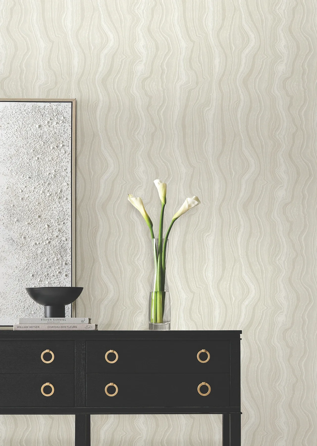 York Designer Series Mineral Shimmer White & Pearl Wallpaper - SKU DF3322