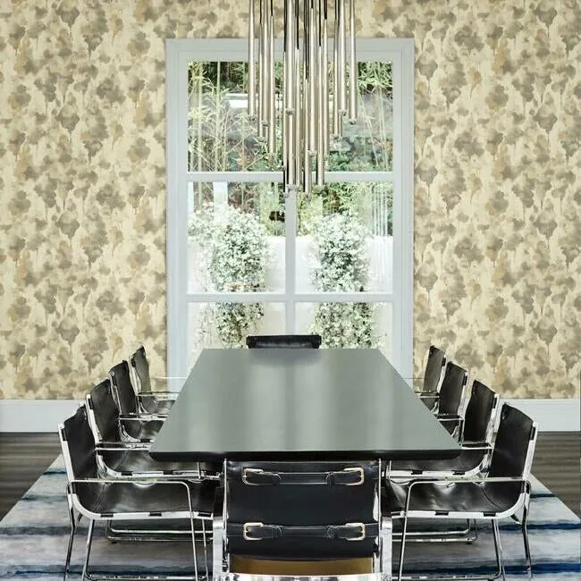 York Designer Series Mirage Dark Taupe & Gold Wallpaper - SKU CZ2466