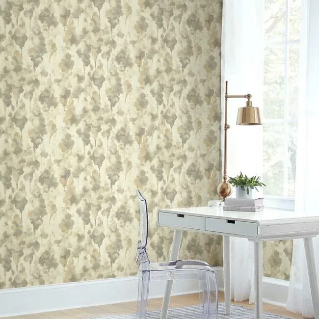 York Designer Series Mirage Dark Taupe & Gold Wallpaper - SKU CZ2466