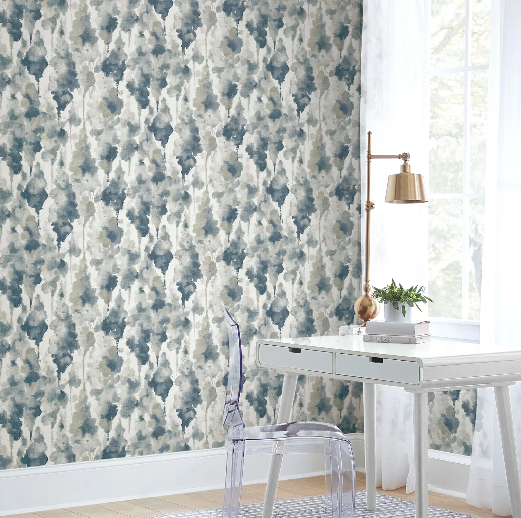 York Designer Series Mirage Navy Peel & Stick Wallpaper - SKU PSW1603RL
