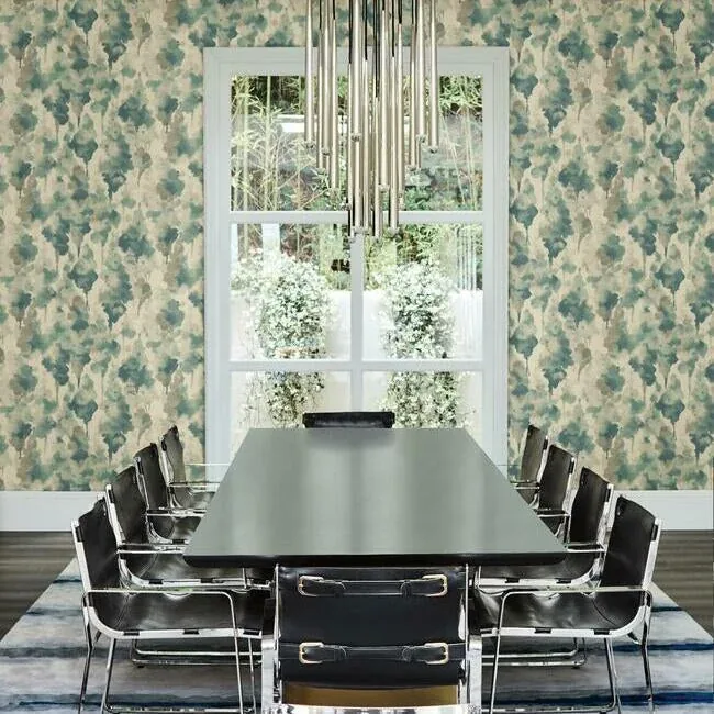 York Designer Series Mirage Off White & Dark Blue Wallpaper - SKU CZ2465