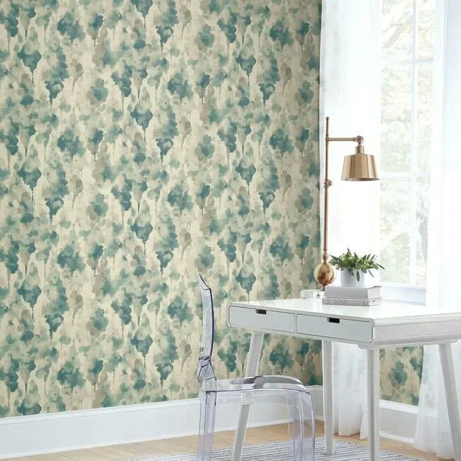 York Designer Series Mirage Off White & Dark Blue Wallpaper - SKU CZ2465