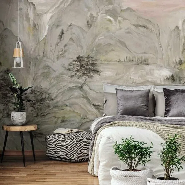 York Designer Series Misty Mountain Taupe Wall Mural | Wallpaper Twins York Designer Series Misty Mountain Taupe Wall Mural - SKU AF6597M