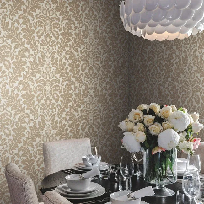 York Designer Series Modern Romance Gold Metallic Wallpaper - SKU DT5045