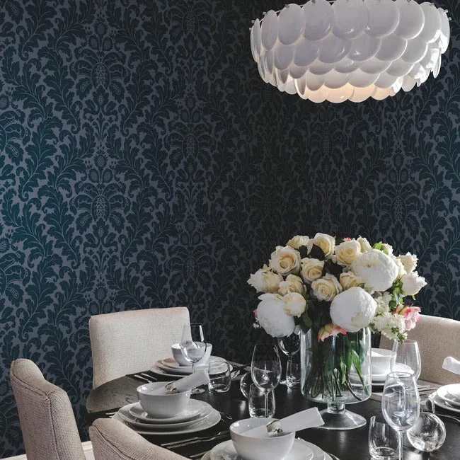 York Designer Series Modern Romance Navy Wallpaper - SKU DT5042
