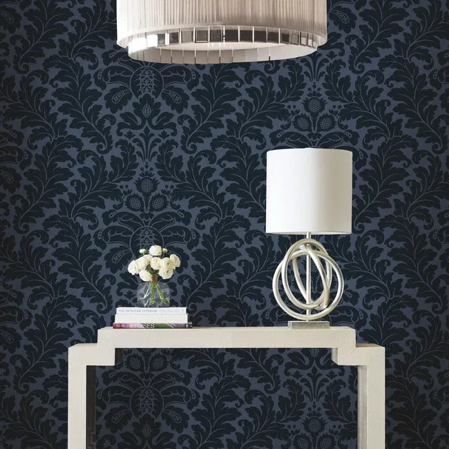 York Designer Series Modern Romance Navy Wallpaper - SKU DT5042