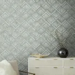 York Designer Series Modern Shell Blue & Grey Wallpaper - SKU OS4274