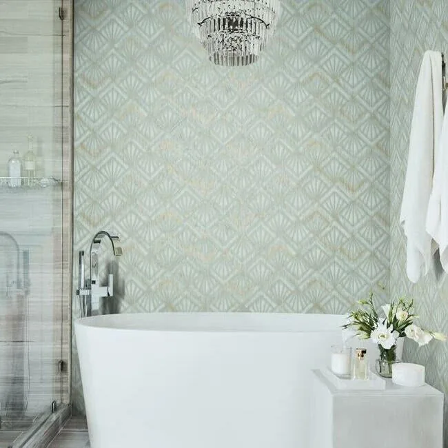 York Designer Series Modern Shell Light Blue Wallpaper - SKU OS4273