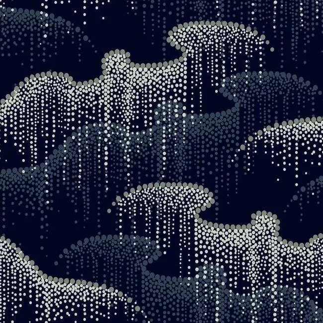 OS4264 | Moonlight Pearls Navy Wallpaper