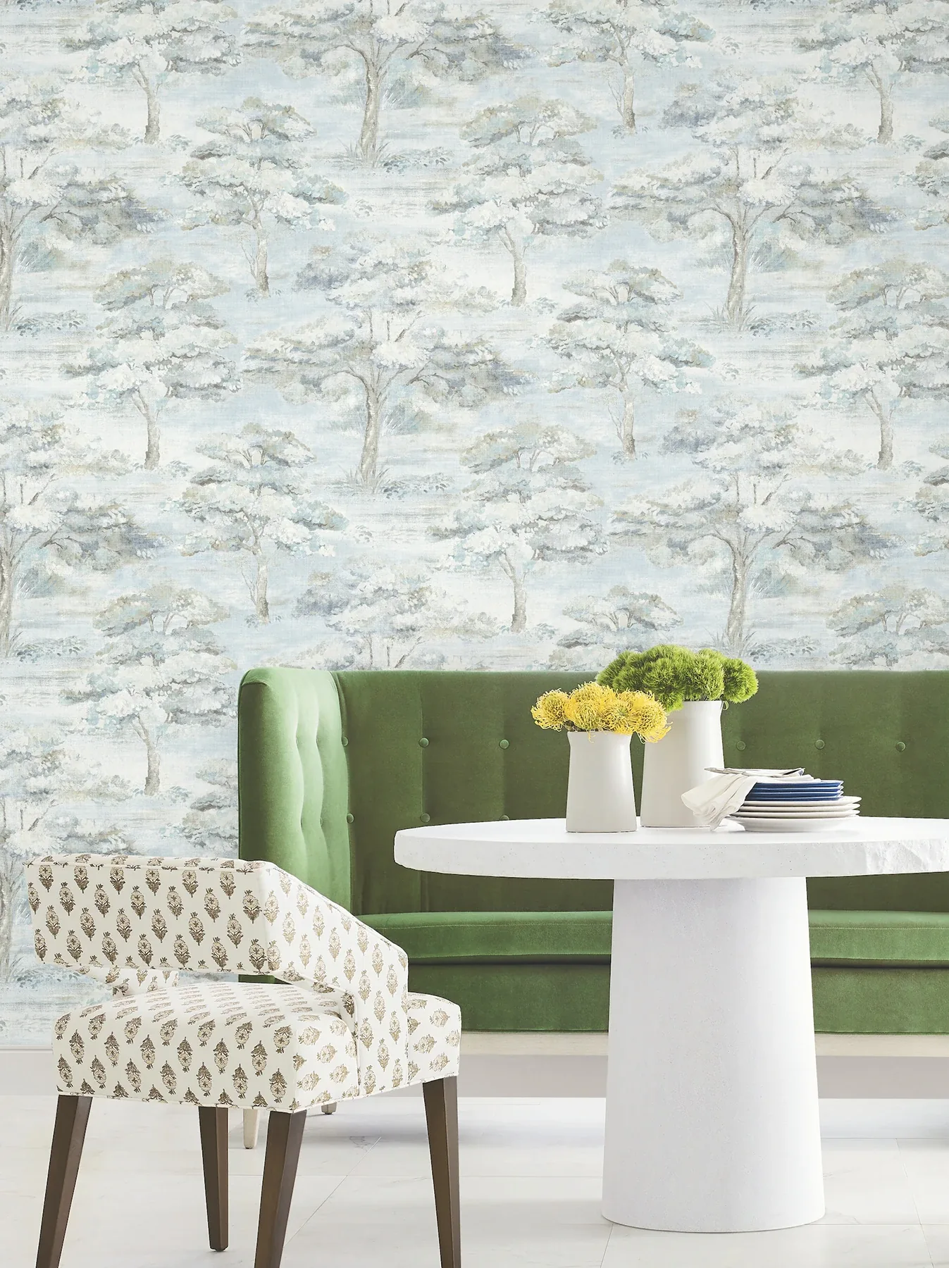 York Designer Series Moreno Blue Woodland Wallpaper | Wallpaper Twins York Designer Series Moreno Blue Woodland Wallpaper - SKU LL3226