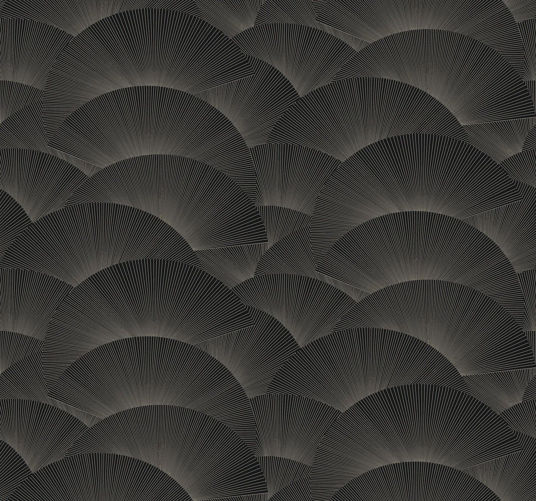 ZA8022 | Morning Shell Black & Grey Wallpaper
