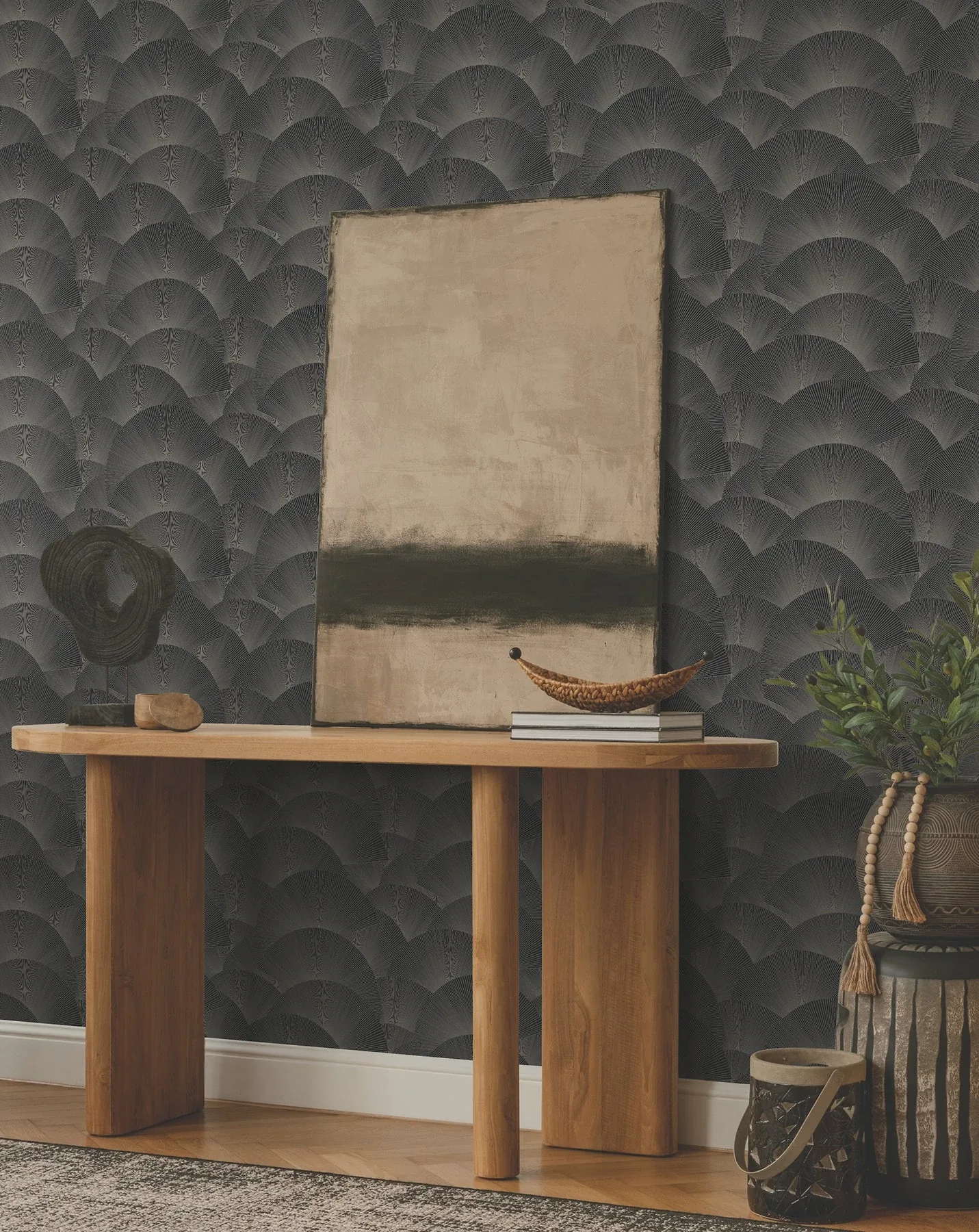 York Designer Series Morning Shell Black & Grey Wallpaper | Wallpaper Twins York Designer Series Morning Shell Black & Grey Wallpaper - SKU ZA8022