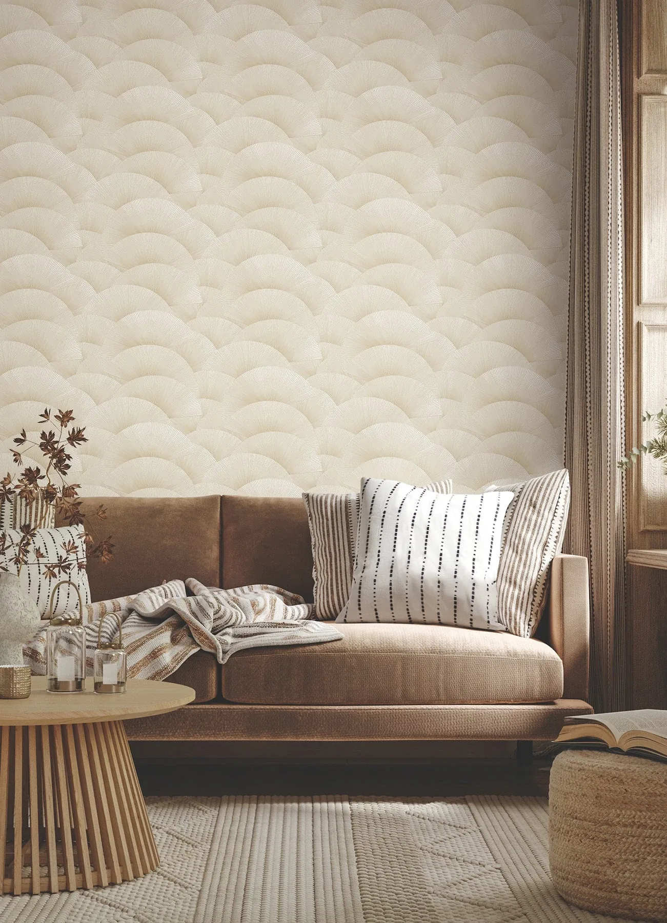 York Designer Series Morning Shell Cream & Gold Wallpaper - SKU ZA8021