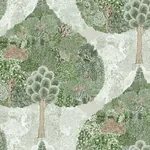 York Designer Series Mystic Forest Green & Coral Wallpaper - SKU BO6702