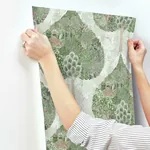 York Designer Series Mystic Forest Green & Coral Wallpaper - SKU BO6702