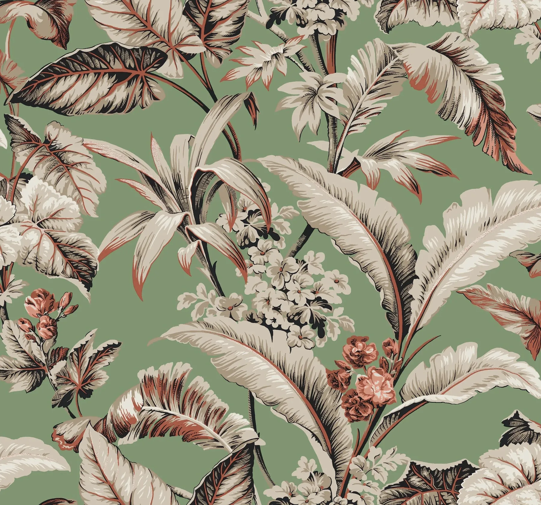 GT4505 | Mystic Isle Green Wallpaper