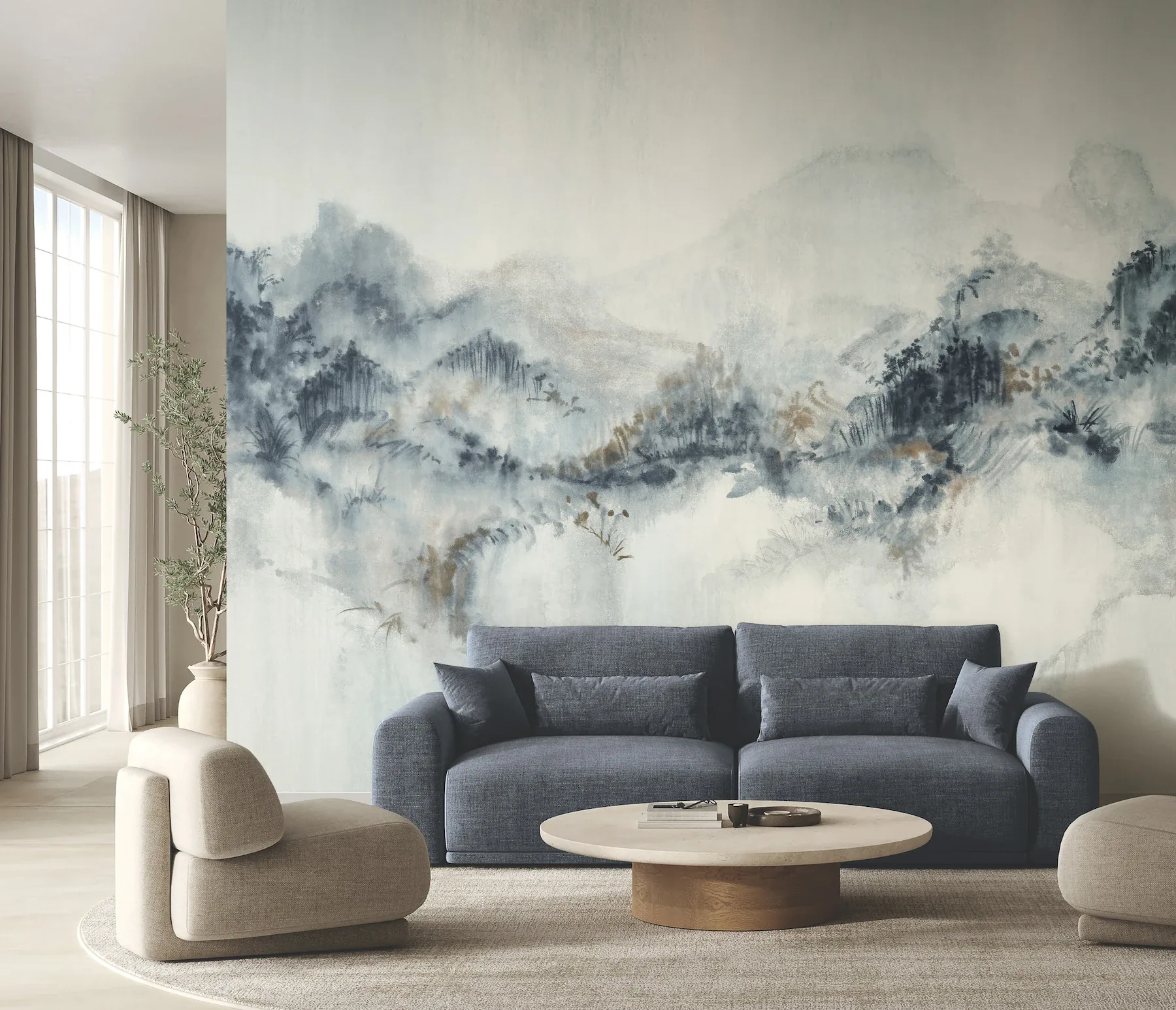 York Designer Series Mystic Overlook Blue Wall Mural - SKU VR1519M