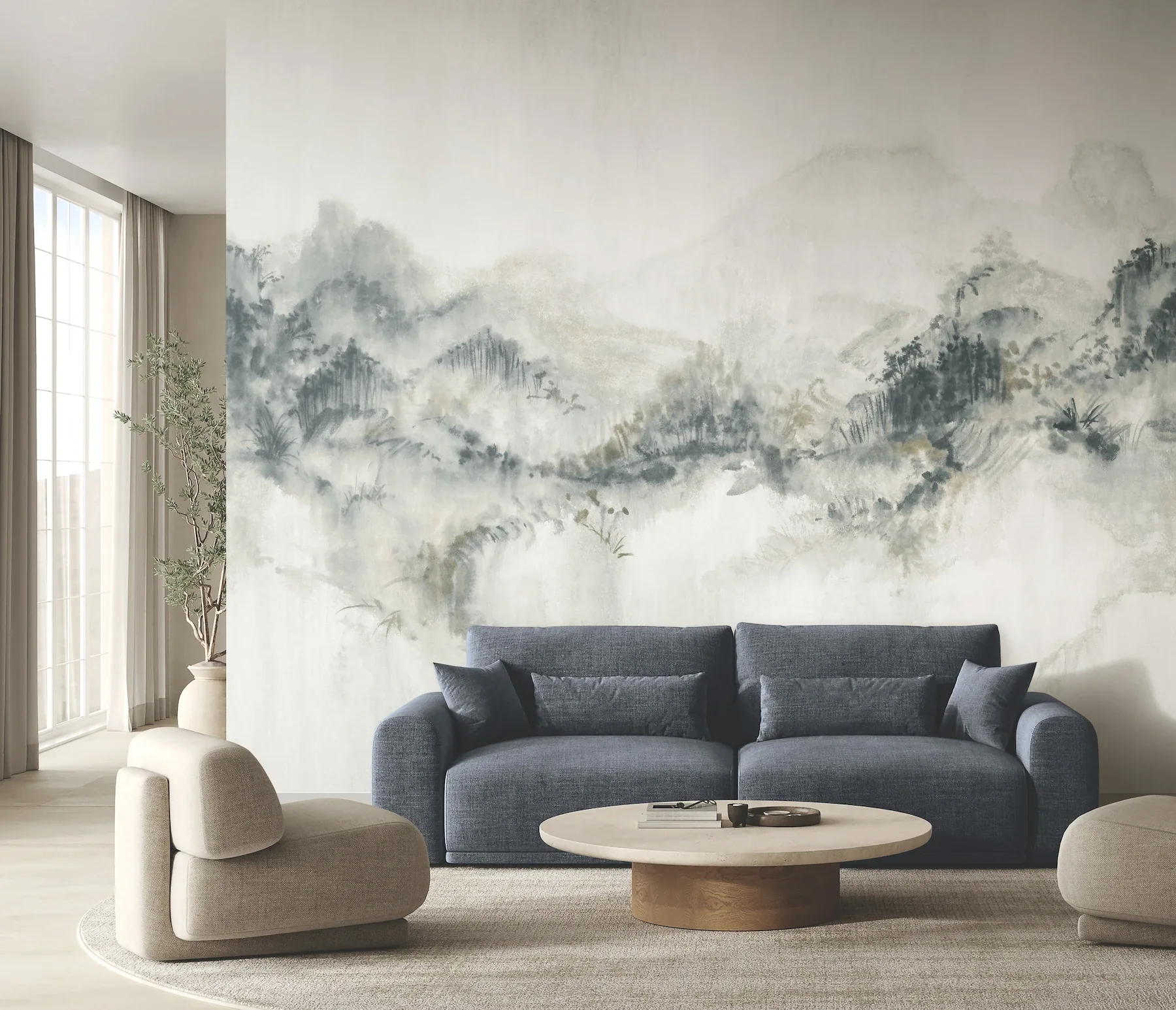 York Designer Series Mystic Overlook Grey Wall Mural | Wallpaper Twins York Designer Series Mystic Overlook Grey Wall Mural - SKU VR1520M