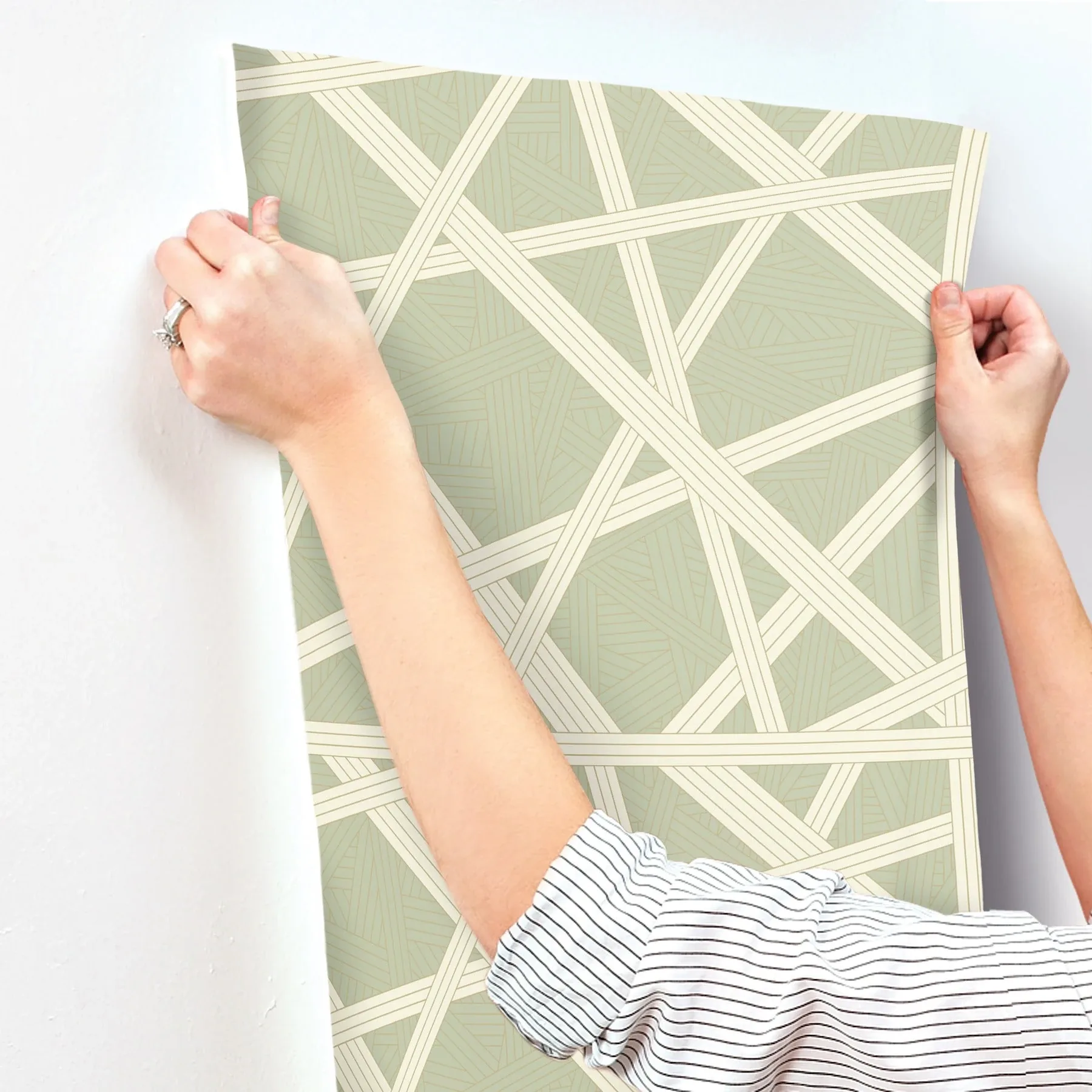 York Designer Series Nastri Green Wallpaper - SKU MI10563
