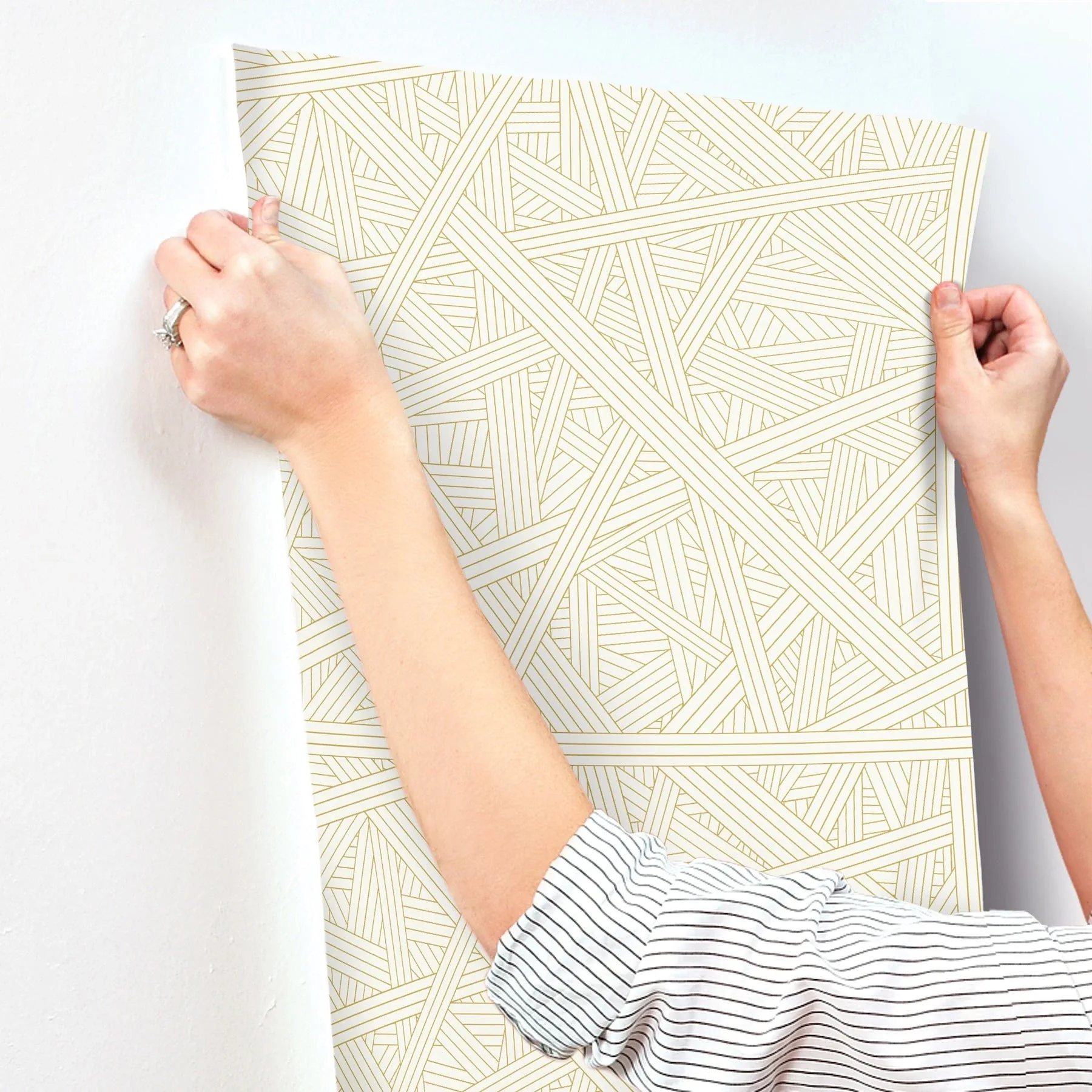 York Designer Series Nastri White Wallpaper - SKU MI10565