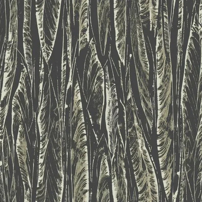 York Designer Series Native Leaves Black Wallpaper - SKU OG0580