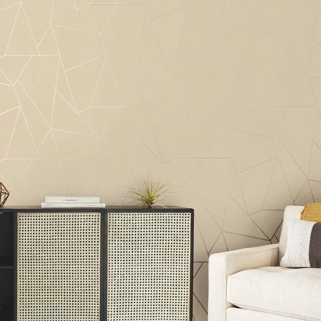 York Designer Series Nazca Almond & Gold Wallpaper | Wallpaper Twins York Designer Series Nazca Almond & Gold Wallpaper - SKU NW3500