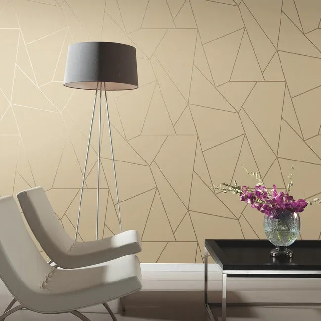 York Designer Series Nazca Almond & Gold Wallpaper | Wallpaper Twins York Designer Series Nazca Almond & Gold Wallpaper - SKU NW3500