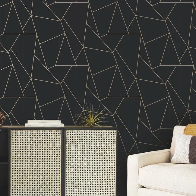 York Designer Series Nazca Black & Gold Wallpaper | Wallpaper Twins York Designer Series Nazca Black & Gold Wallpaper - SKU MD7181