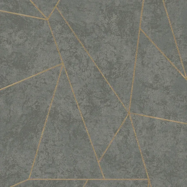 NW3502 | Nazca Dark Grey & Gold Wallpaper