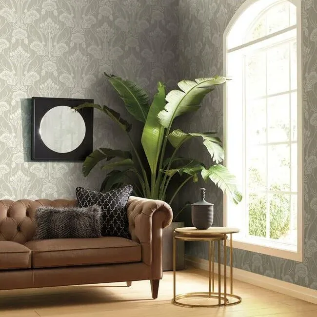 York Designer Series Nouveau Damask Beige Wallpaper - SKU CA1568