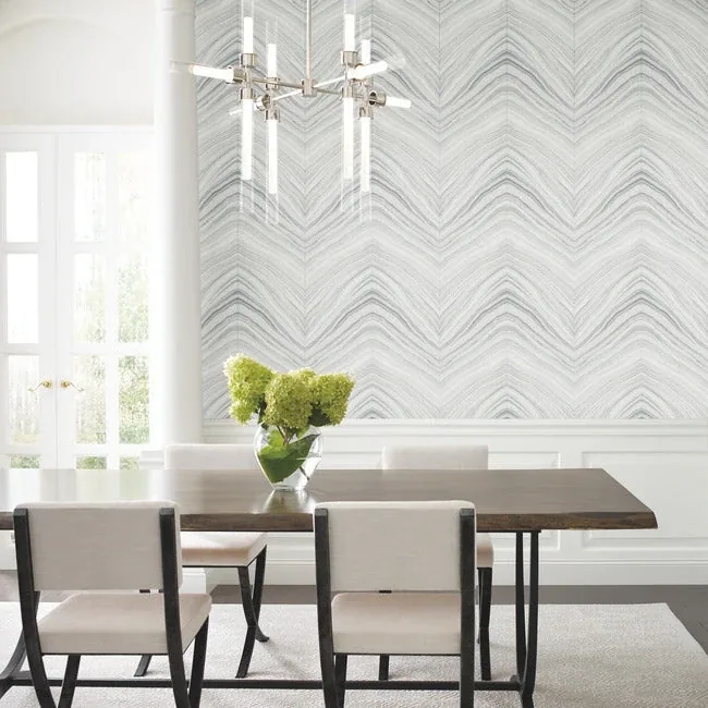 York Designer Series Onyx Strata Sheer Grey Peel & Stick Wallpaper - SKU PSW1422RL