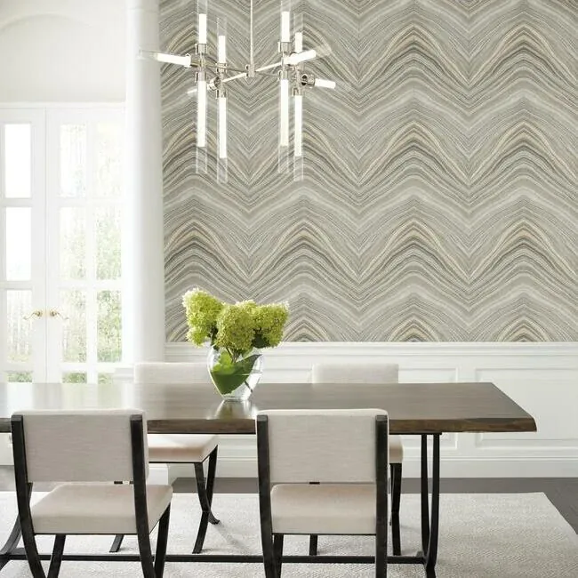 York Designer Series Onyx Strata Taupe Wallpaper - SKU CI2416