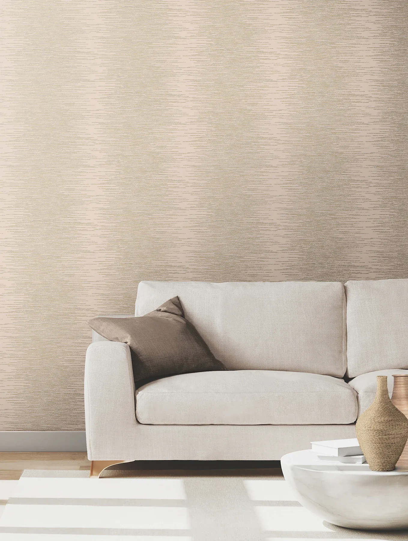 York Designer Series Operetta Blush Metallic Columns Wallpaper - SKU VR1502