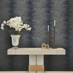 York Designer Series Operetta Navy Metallic Columns Wallpaper - SKU VR1503