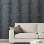 York Designer Series Operetta Navy Metallic Columns Wallpaper - SKU VR1503