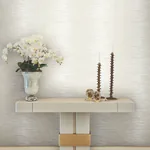York Designer Series Operetta White Metallic Columns Wallpaper | Wallpaper Twins York Designer Series Operetta White Metallic Columns Wallpaper - SKU VR1506