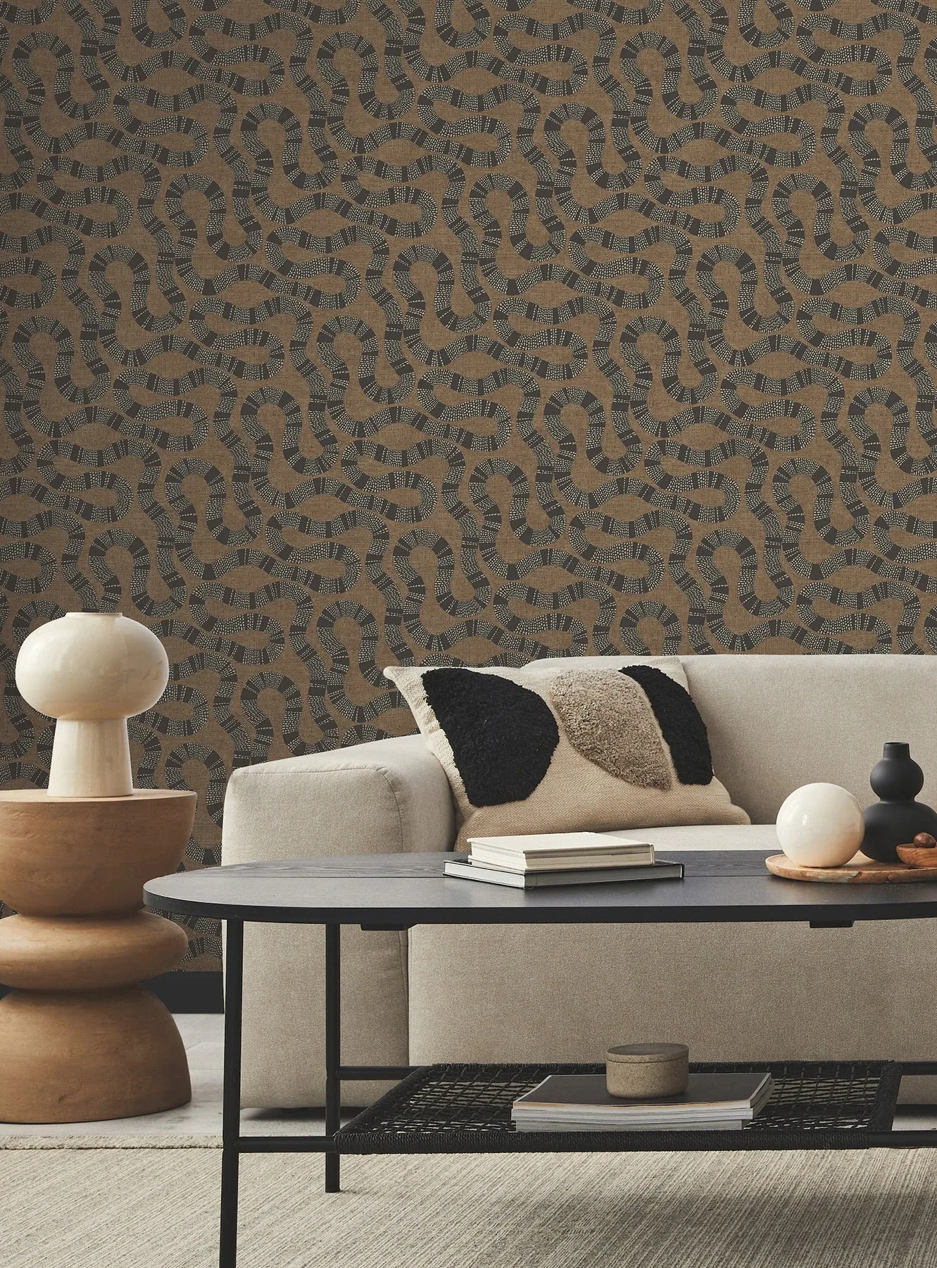 York Designer Series Ophidia Brown Wallpaper - SKU AB3001