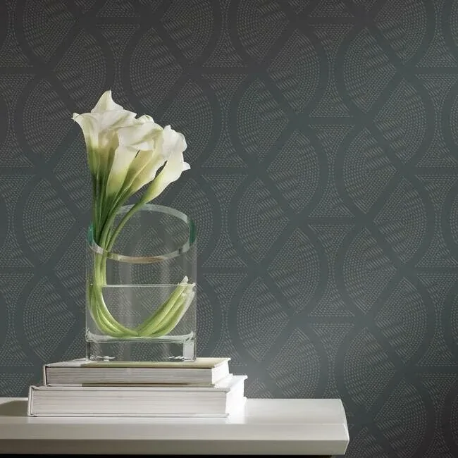 York Designer Series Opposites Attract Dark Grey Wallpaper - SKU CI2383