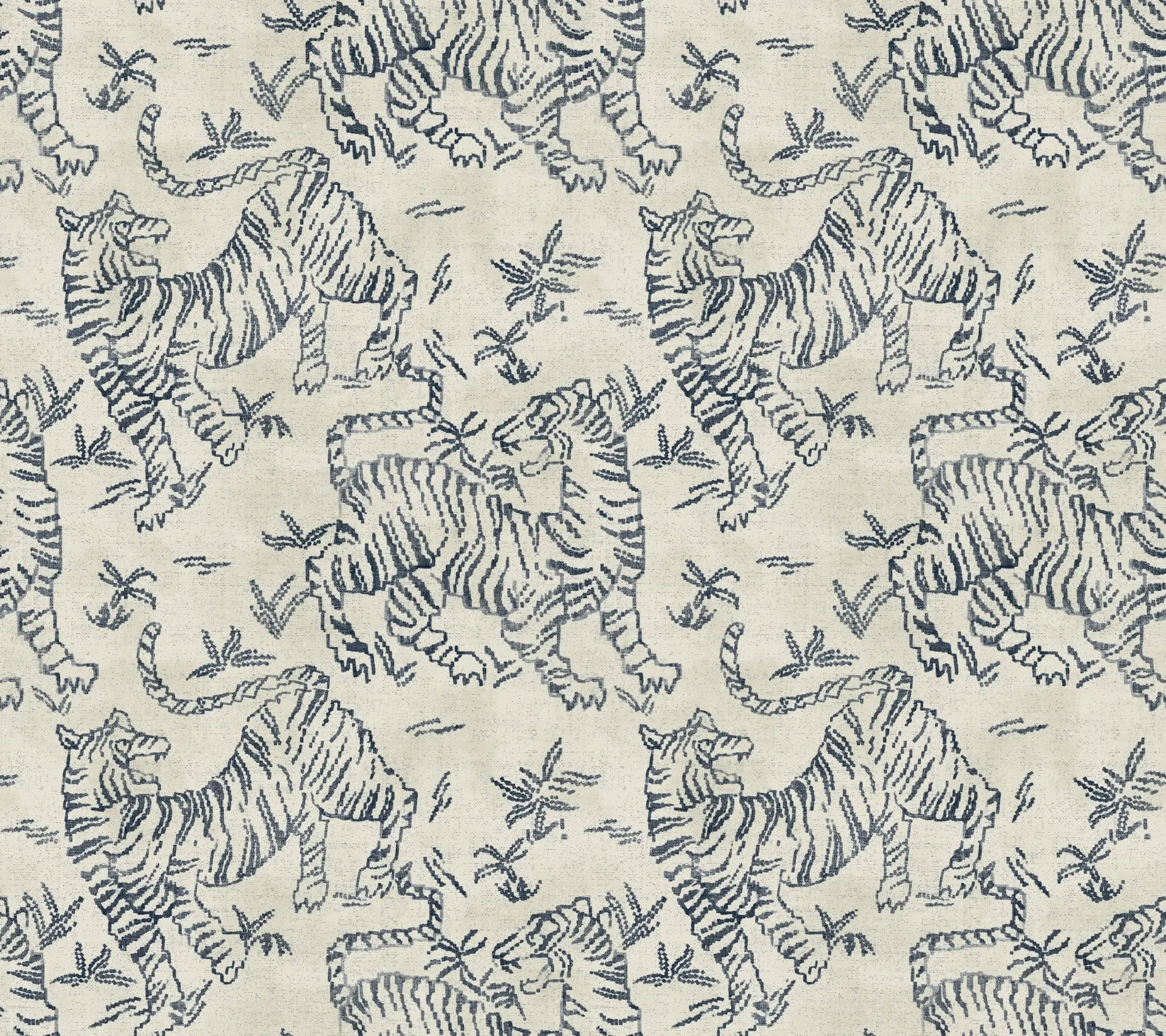 LM5333 | Orly Tigers Indigo Wallpaper